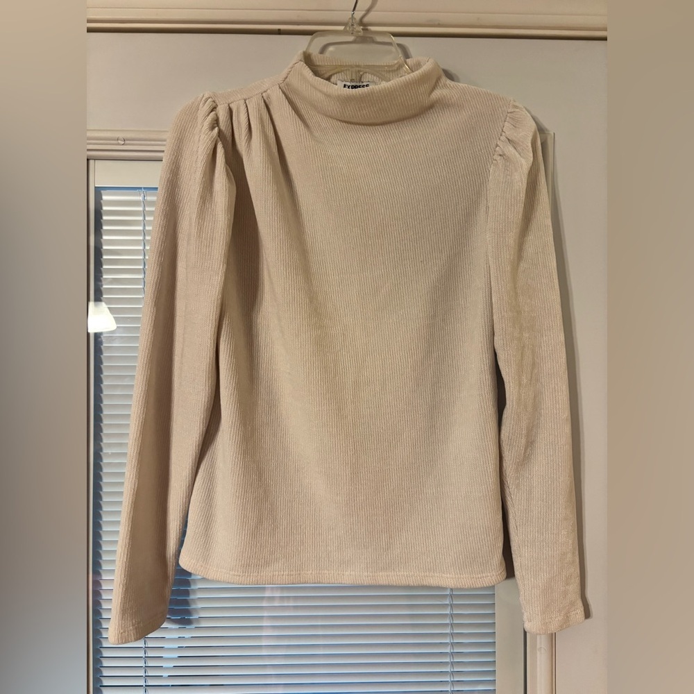 Express Cream Chenille Knit Sweater